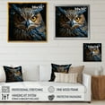 thumbnail image 4 of Designart "Contemporary Stare Of A Majestic Owl In Blue And Yellow" Animals Owl Floater Framed Canvas Wall Art, 4 of 5