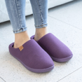 thumbnail image 6 of WOTTE Women's Slippers Memory Foam Sole Waffle Knitted Soft Plush Fleece Lined House Shoes Indoor Outdoor Purple, Size 6-7, 6 of 7