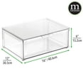 thumbnail image 3 of mDesign Plastic Stackable Bedroom Closet Storage Organizer with Drawer, Clear, 3 of 8