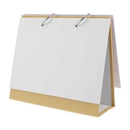 Qumonin Tabletop Standing Desk Blank Calendar DIY Spiral Kraft Paper School Supplies