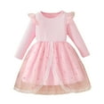 thumbnail image 1 of Vestido de cuello redondo y manga larga para niñas Vestido de cuello redondo y manga larga para niñas Falda de malla elegante Vestido de princesa elegante para niñas pequeñas Vestido de poliéster para, 1 of 8