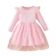 thumbnail image 1 of Vestido de cuello redondo y manga larga para niñas Vestido de cuello redondo y manga larga para niñas Falda de malla elegante Vestido de princesa elegante para niñas pequeñas Vestido de poliéster para, 1 of 8