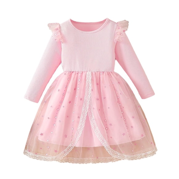 Tauxra Robe en Maille à Manches Longues et Col Rond pour Femmes, Jupe Élégante en Maille à Manches Longues au Style Princesse, Robe de Soirée Formelle pour Occasions Spéciales