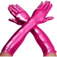 thumbnail image 1 of LinYooLi Women's 17" Long Metalic Satin Cosplay Finger Gloves, 1 of 4