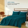 thumbnail image 6 of Hotel Brand 1000 Thread Count 6-Piece Extra Deep Pocket Super Soft Sheet Set Fit Upto 34 Inches Deep Pocket, Solid Pattern, 100% Egyptian Cotton @ 'hotellinen' (Twin, Teal ), 6 of 6