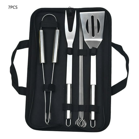 1Set Stainless Steel Grill Tool Set, Outdoor BBQ Grill Set, BBQ Accessories and Grill Tools, Durable Utensils with Spatula, Tongs, Cleaning Brush & More, Grilling Gifts for Travel Camping Party