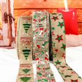thumbnail image 4 of Cinta navideña de 5 m, extra larga, con impresión fina, resistente al desgarro, diseño de escena, para agregar ambiente, embalaje de regalo, cinta de lino con forma de estrella para árbol de Navidad, 4 of 5