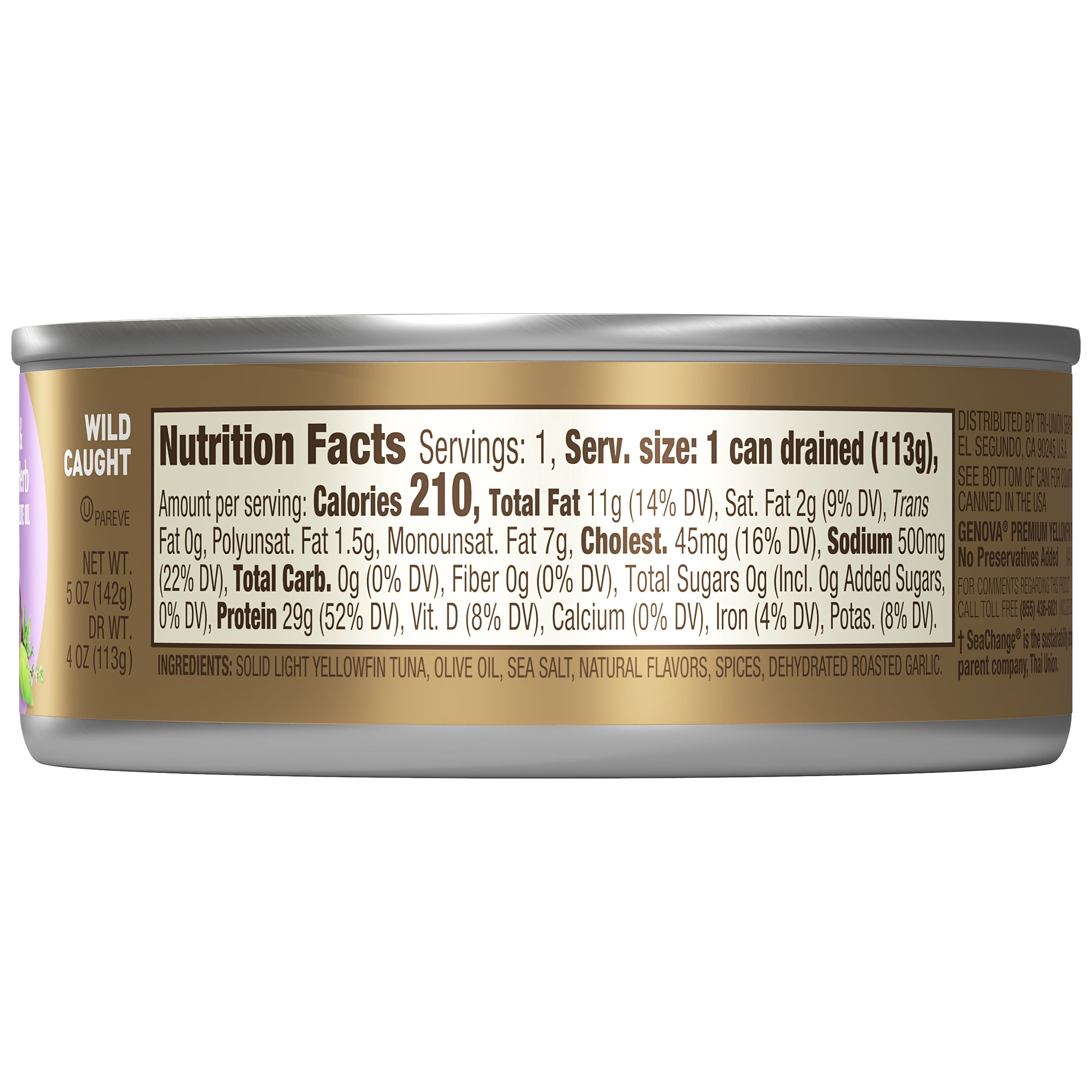 (4 pack) Genova Premium Yellowfin Tuna in Garlic and Tuscan Herb Infused Olive Oil 5 oz