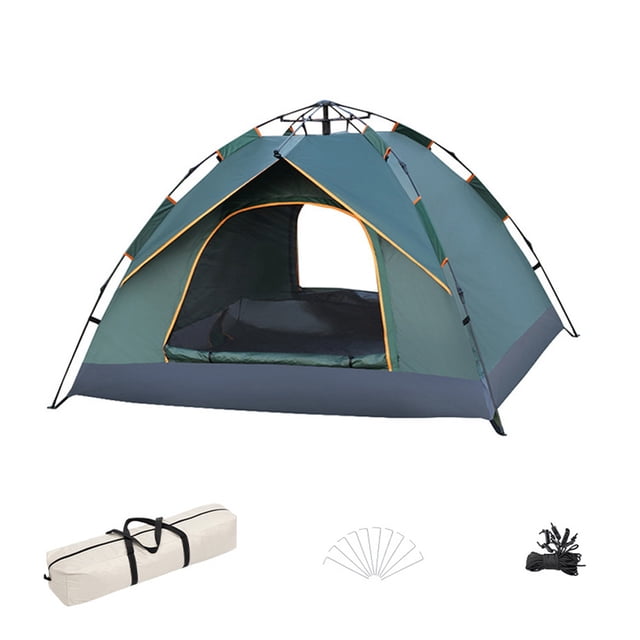 yeacher Tente de Camping Familiale à Installation Rapide - Imperméable, Résistante aux UV, Portable pour 2-3 Personnes, Options Vert Foncé, Beige Ou Bleu