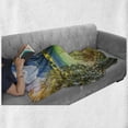 thumbnail image 5 of Landscape Soft Flannel Fleece Throw Blanket, Summer Morning on the Hintersee Lake Salzburg Umgebung Picturesque, Cozy Plush for Indoor and Outdoor Use, 70" x 90", Yellow Green and Blue, by Ambesonne, 5 of 5
