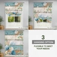 thumbnail image 3 of Tie Up Curtains for Windows Coral Seagrass Valance Adjustable Balloon Curtain Eucalyptus Starfish Shell Teal Wood Tie Up Shades for Kitchen Living Room Bedroom Privacy Curtain Drape 34x45 Inch, 3 of 9