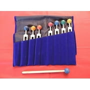 Chakra Tuning Forks Set - 7 Tuning Forks With Colored Chakra Balls And Free Pouch And Free Activator