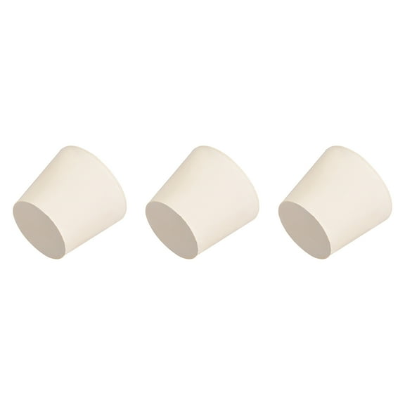 Unique Bargains Tapered Shaped Solid Rubber Stopper for Lab Tube Stopper 0.98" x 1.3" x 1.1" White 3Pcs