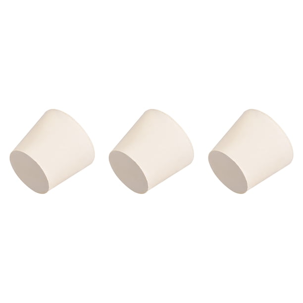 Tapones de goma sólida en forma cónica de Unique Bargains para tubos de laboratorio 0.98" x 1.3" x 1.1" blancos 3Pcs