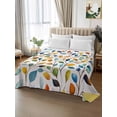 thumbnail image 2 of Colorful Botanical Queen Size Flat Sheet, Wrinkleproof & Fadeproof Cooling Flat Bed Sheet Only, Pastoral Leaf Spring Summer Elegant Breathable Soft Bedding Top Sheets 90 x 102 Inches, 2 of 8