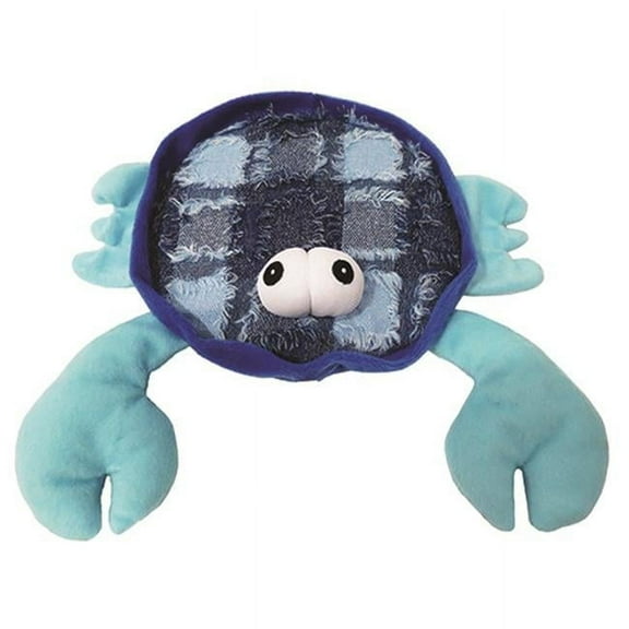 SCOOCHIE PET PRODUCTS Claw Crab Dog Plush Toy, 10.5-Inch, Blue