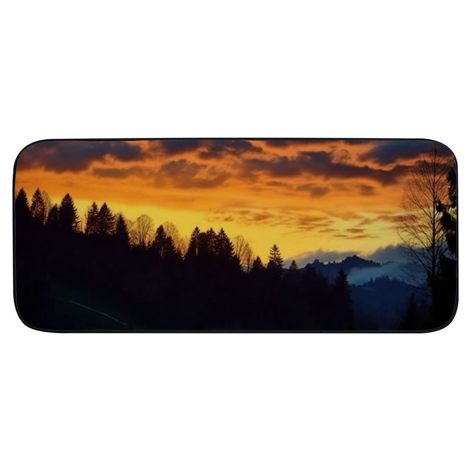 PHYHOO Decorative Door Mat, Door Mat with Non-Slip Rubber Backing, Easy Cleaning, Traps Dirt, Rug for Entry, Patio, Garage - Forest Nature Sky Landscape Twilight Clouds 19.68*47.24 in