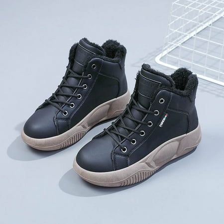 

Women‘s Casual Shoes Anti-slip Thick Sole Thermal Shoes All-match High-top Shoes