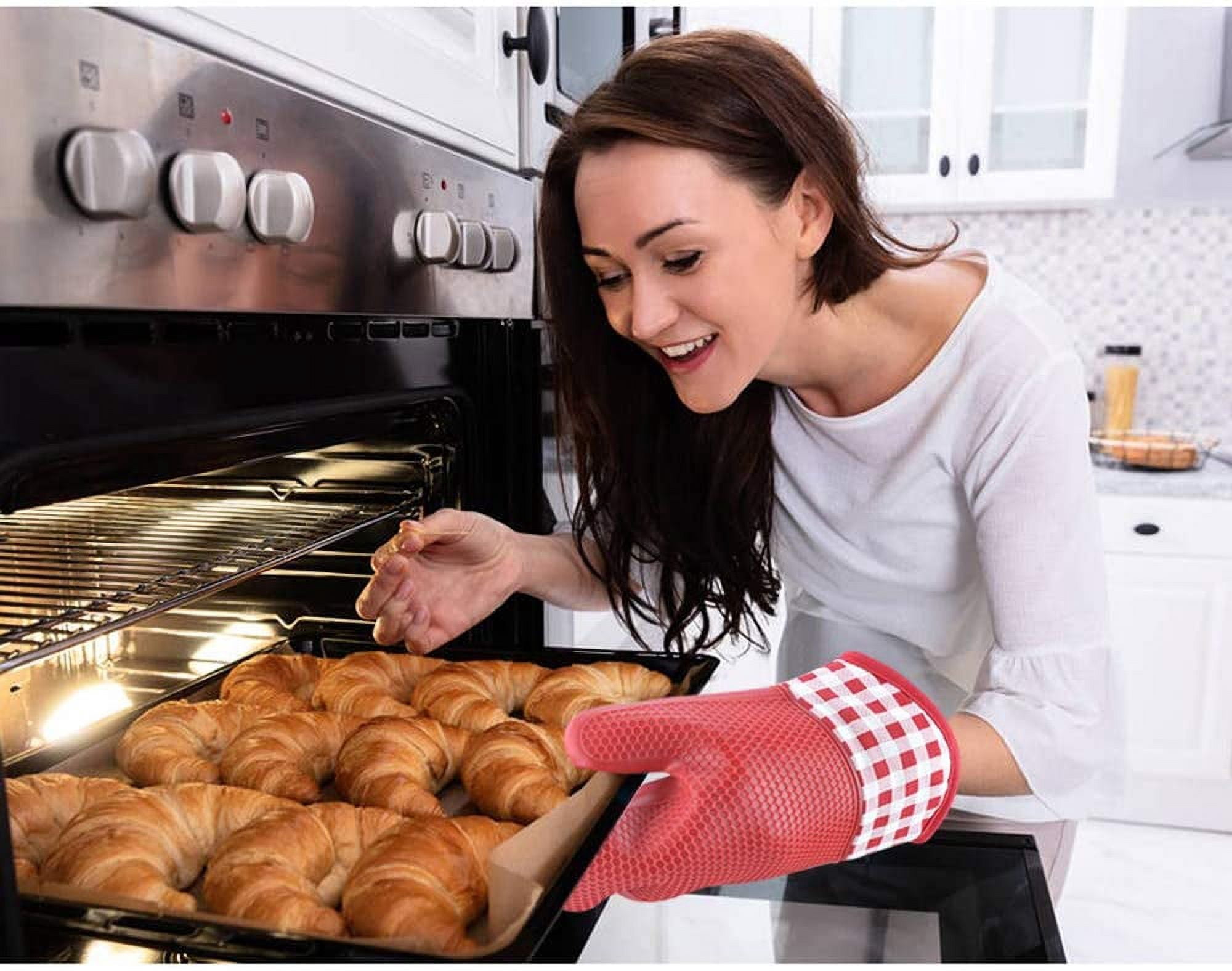 Lot De 3 Gants De Four Et Maniques - Résistants à La Chaleur, Avec Boucle De Suspension, Pour Cuisine Et BBQ - 2