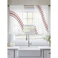 thumbnail image 5 of Simple Baseball Lines Modern Sports Sheer Curtains 45 inches Long, Light Filtering Sheer Window Curtains Rod Pocket Voile Drapes for Bedroom Living Room, 2 Panels 52"W x 45"L, 5 of 7