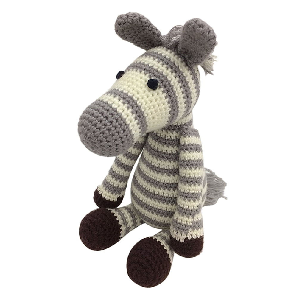 DIY Zebra Doll Crochet Kit for Adults Hand Knitting Stuffed Toy Sewing Craft