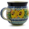 thumbnail image 2 of Polish Pottery Bubble Mug 12oz Polmedia Enchanted Spring Theme UNIKAT Hand Painted in Boleslawiec, Poland + Certificate of Authenticity, 2 of 6