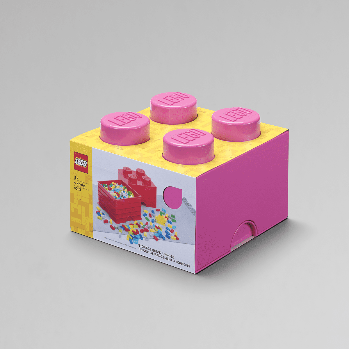 Room Copenhagen LEGO Storage Brick Box Stackable Storage Solution Bright Pink Brick 4