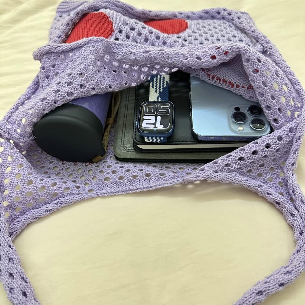 Kukuzhu Crochet Hobo Bag Women Large Hollow Beach Bag Stylish Shoulder Bag Tote for Work School Travel