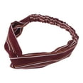 thumbnail image 4 of Unique Bargains 1 Pc Fashion Pinstripe Pattern Cross Elastic Hairband for Women Wine Red, 4 of 6