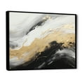 thumbnail image 2 of Designart "Fusion Of Gold And Black Gentle Waves III" Abstract Shapes Floater Framed Wall Art Living Room, 2 of 5
