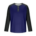 thumbnail image 4 of Henley Shirts for Men Raglan 3/4 Sleeve Muscle Baseball T-Shirts Button V Neck Shirt Contrast Color Tee Tops, 4 of 7