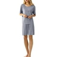 thumbnail image 2 of 2 Pcs Lounge Sets for Women Ice Silk Summer Short Sleeve & Short Pants Pajama (Blue L), 2 of 4
