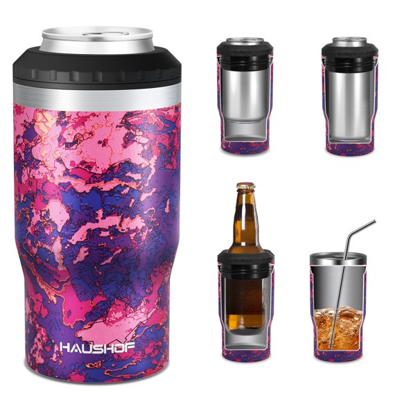 Can Cooler HAUSHOF de acero inoxidable 4 en 1 con aislamiento de 12 onzas