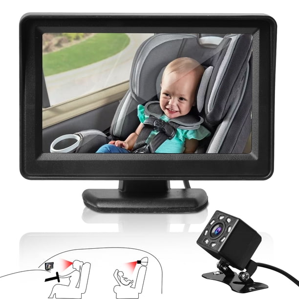 Baby Car Mirror, PASEO Car Seat Rear Mirror Camera Baby Safety Monitor