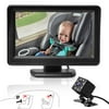 Baby Car Mirror, PASEO Car Seat Rear Mirror Camera Baby Safety Monitor with 4.3'' HD Night Vision, 150 Wide Crystal Clear View, Angle Adjustable, Easily Observe Baby's Move, Black