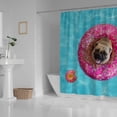 thumbnail image 3 of Bath Shower Curtain Liners 66"x72", Cute Pug Floating in PoolPolyester Waterproof with 12 Curtain Hooks Bathroom Accessories Decoration, 3 of 6
