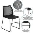 thumbnail image 3 of Emma + Oliver Home and Office Black Sled Base Stack Chair with Air-Vent Back - Guest Chair, 3 of 11