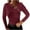 Wine, variant on Xunlbb Tops for Women Trendy Women's Winter New Long Sleeve V-neck Metal Buckle Decorative Top T-shirt Women's Long Sleeve V-neck Top/shirt S-2XL Great Gifts for Less