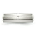 thumbnail image 3 of Auriga Stainless Steel Brushed and Polished 6.5 mm Grooved Band for Women Size 9, 3 of 6