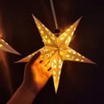 thumbnail image 4 of Adorno colgante de estrella ahuecada, linterna de papel de estrella 3D, luz LED, decoración del hogar, fiesta de boda, pantalla de lámpara, 30-60cm, 4 of 4