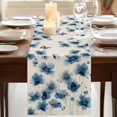 thumbnail image 3 of Table Runners 72 Inches Long Dress Scarves, Navy Blue Floral Farmhouse Kitchen Table Runner, Coffee Tablerunners, Spring Flowers Rustic Butterfly 16x72 Inch, 3 of 9