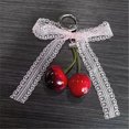 thumbnail image 6 of UNTERING Cherries Pendant Keychain With Bowknot Fashionable Cherries Keychain with Pearlescent Bowknot Accent for Trendsetters, 6 of 8