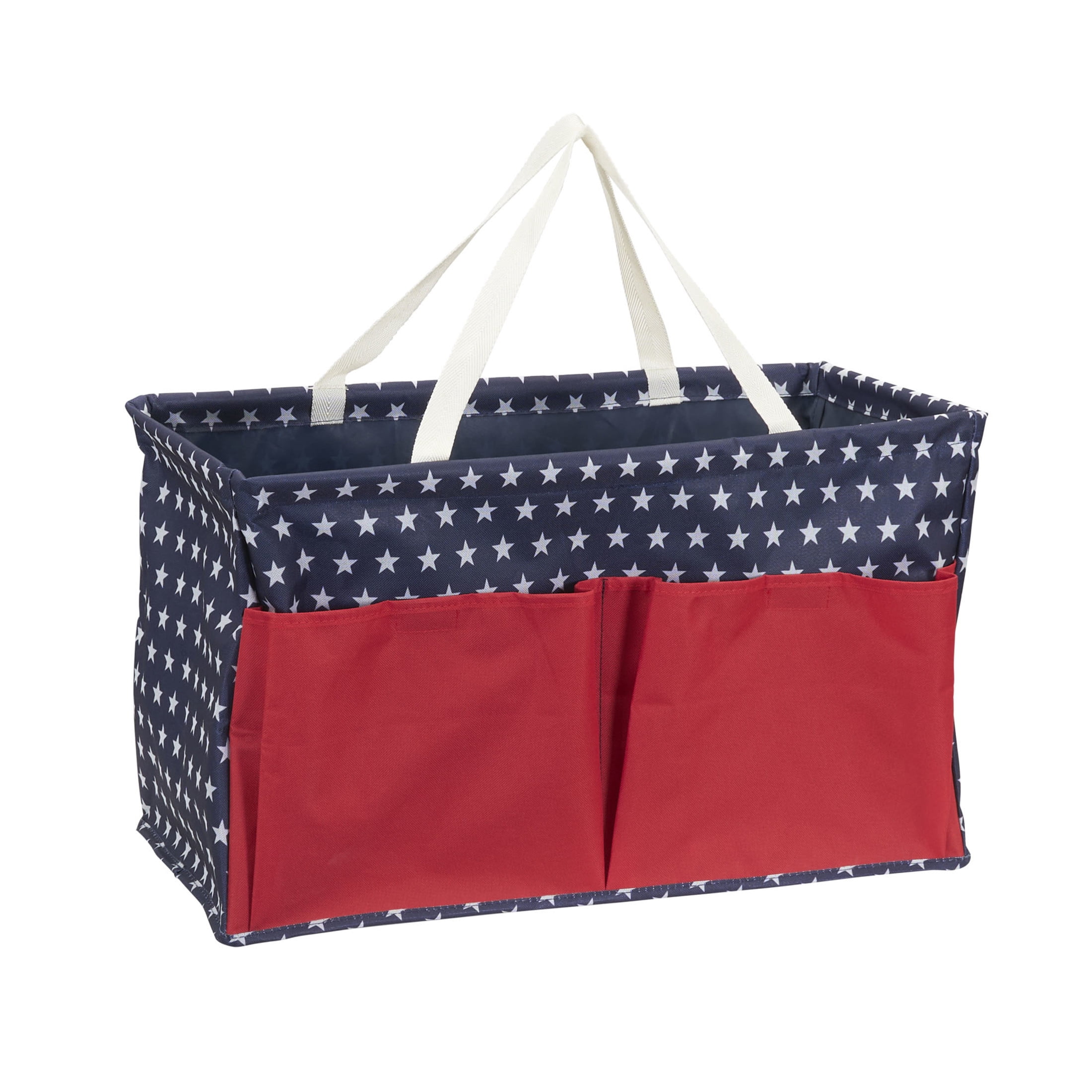 Household Essentials Red, White, and Blue Krush Container All-Purpose Utility Tote with Pockets