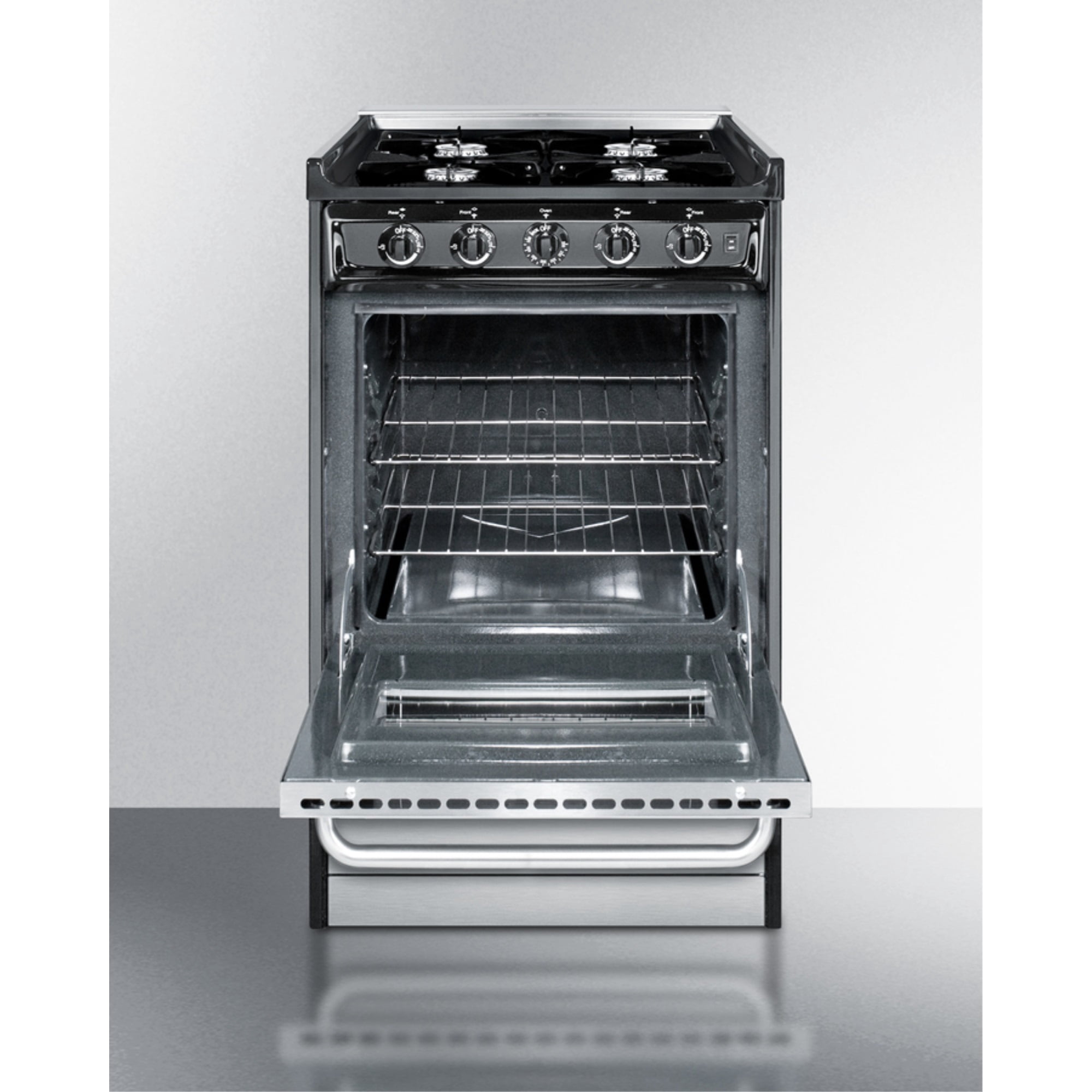 20" Wide Gas Range, Open Burners