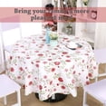 thumbnail image 3 of PiccoCasa Vinyl Tablecloth Round 71" Dia Red Flower Pattern Floral Printed, 3 of 7