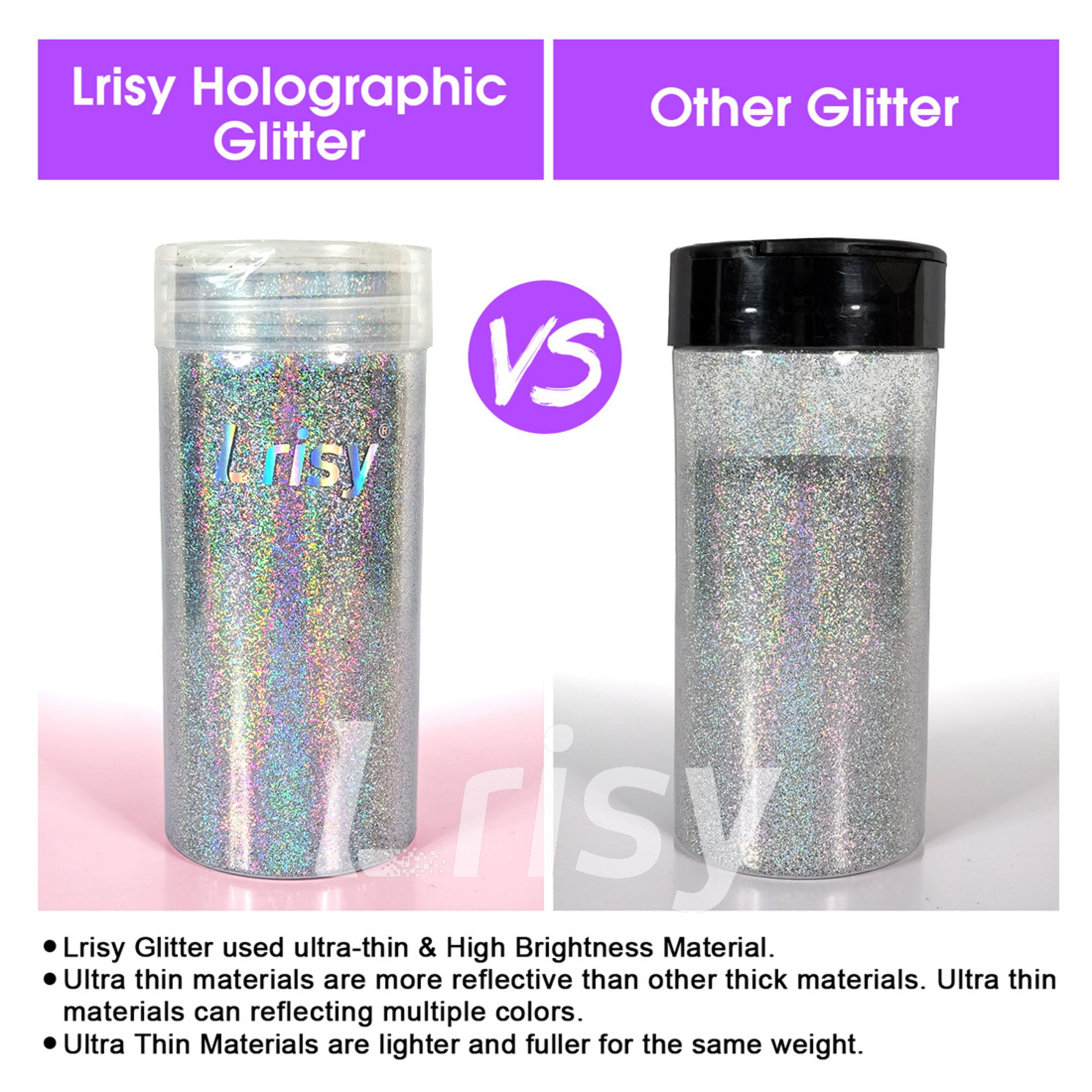 Laza Spring Ultra Fine Glitter Powder, 4 Colors 320ml Craft