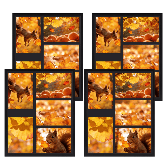 4 Pack 5 Opening 5x7 Collage Picture Frame, Black Photo Frame for Wall Mounted