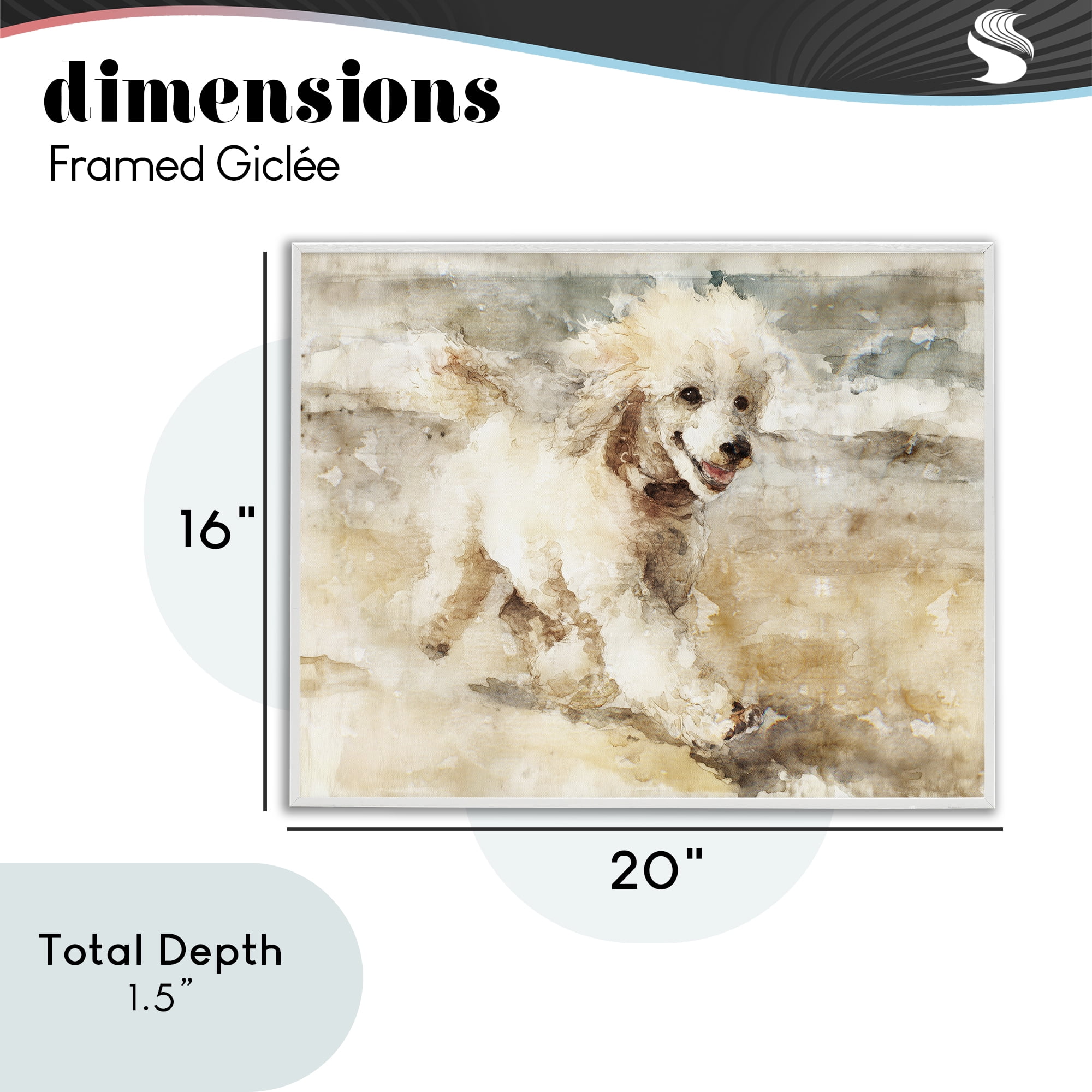 Stupell Industries Coastal Breeze & Poodle White Framed Giclee Art, design by Svetlana Aleynikova