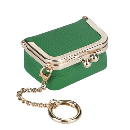 Royal Bagger Genuine Cow Leather Mini Jewelry Box Coin Purse for Women Solid Color Kiss Lock Change Pouch with Detachable Chain Small Storage Bag 2894