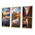 thumbnail image 3 of Designart "Serene Scenes of Lake Champlain II" Vermont Framed Wall Art Set Of 3 - Blue Vermont Frame Canvas Set For Living Room Decor, 3 of 7